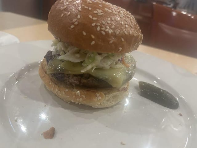 Char-Broiled Beef Burger with Cheese.